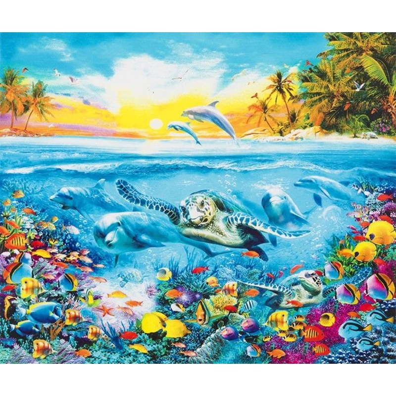 Picture This Adventure Sealife Panel 36"X44" Jan Patrik Kransy Robert Kaufman Cotton fabric