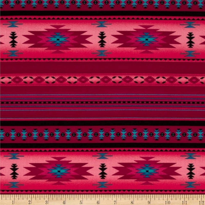 Tucson Stone Aztec Southwestern Native American Stripe Pink Elizabeth's Studio Cotton Fabric ES-201 Pink