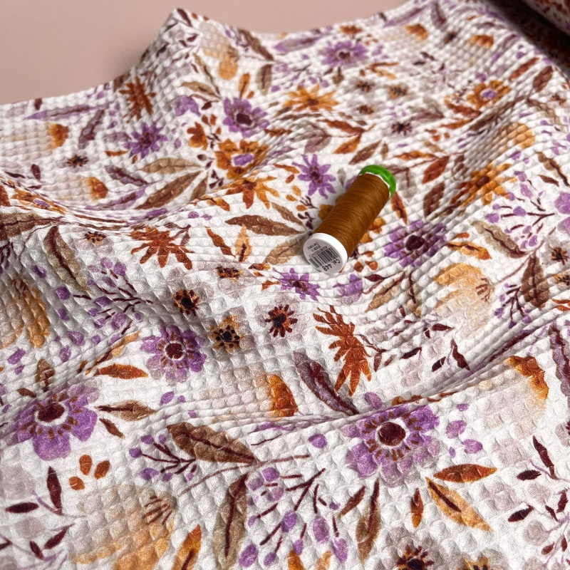 Autumn Floral Pure Cotton Waffle Fabric
