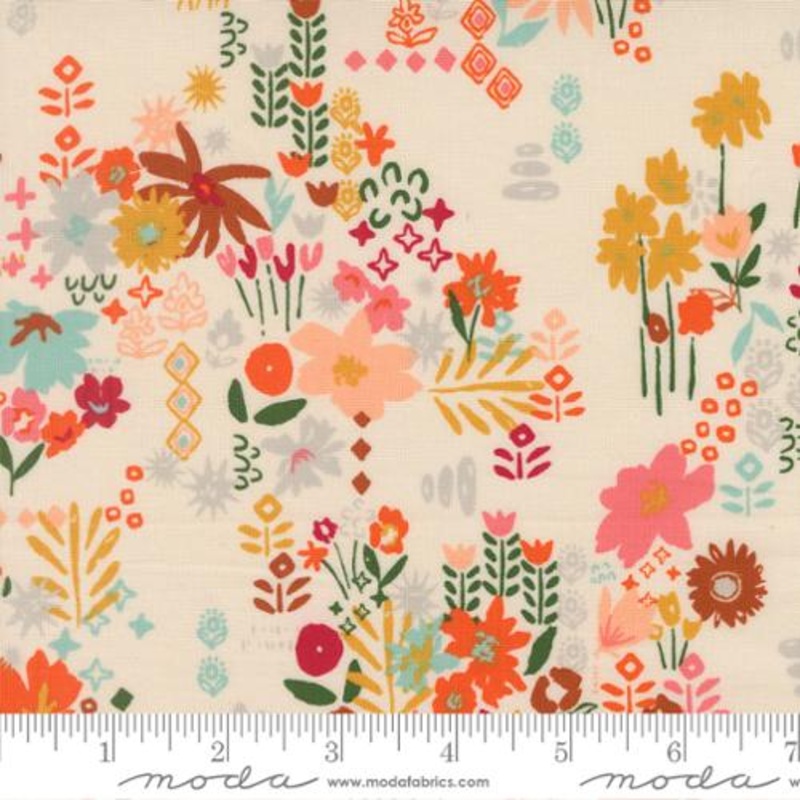 Boho Haven Busy Boho Cotton Fabric - Eggshell 45644 11