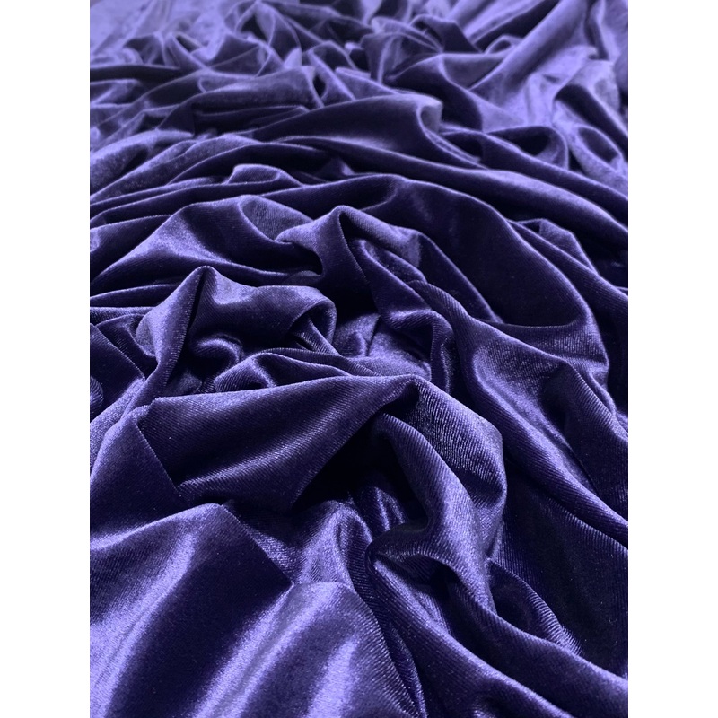 Silky Stretch Dress Velour - Precious Sapphire