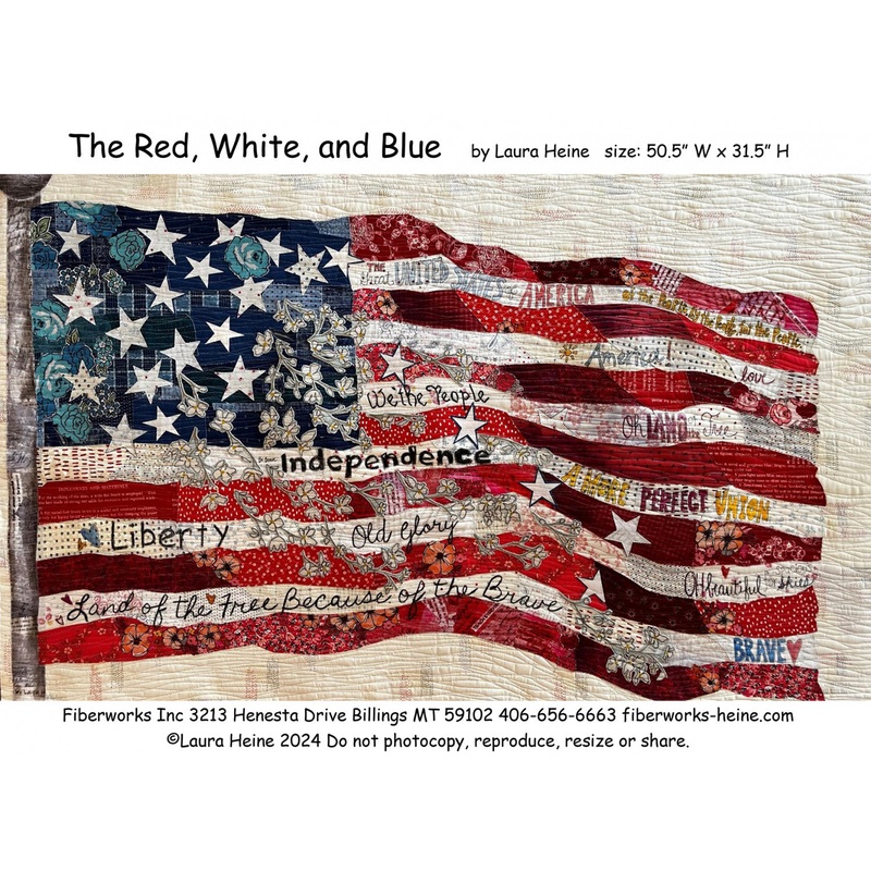 Red, White & Blue Flag Collage Pattern by Laura Heine