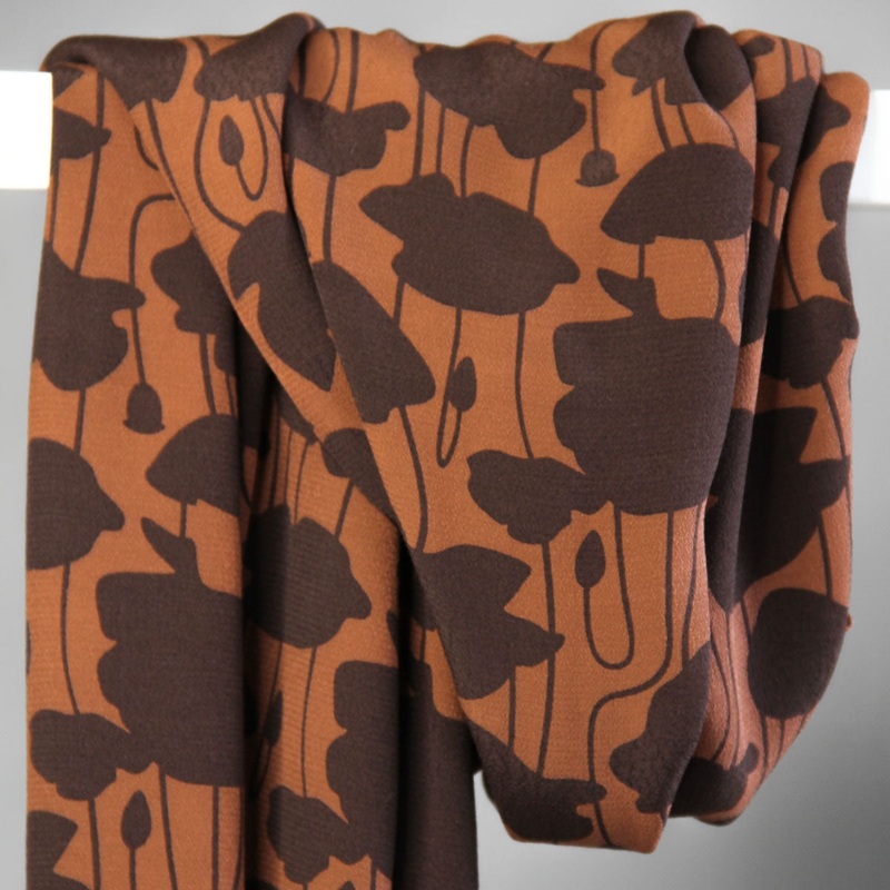 REMNANT 0.7 Metre - Meet MILK - Poppy Shade Pecan with ECOVERO Viscose fibres