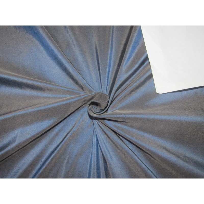 100% Pure silk dupion iridescent navy x brown colour 54" wide DUP283