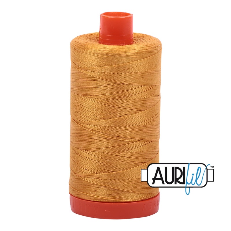 Aurifil Cotton Thread Solid 50wt 1422yds - Orange Mustard A1050-2140