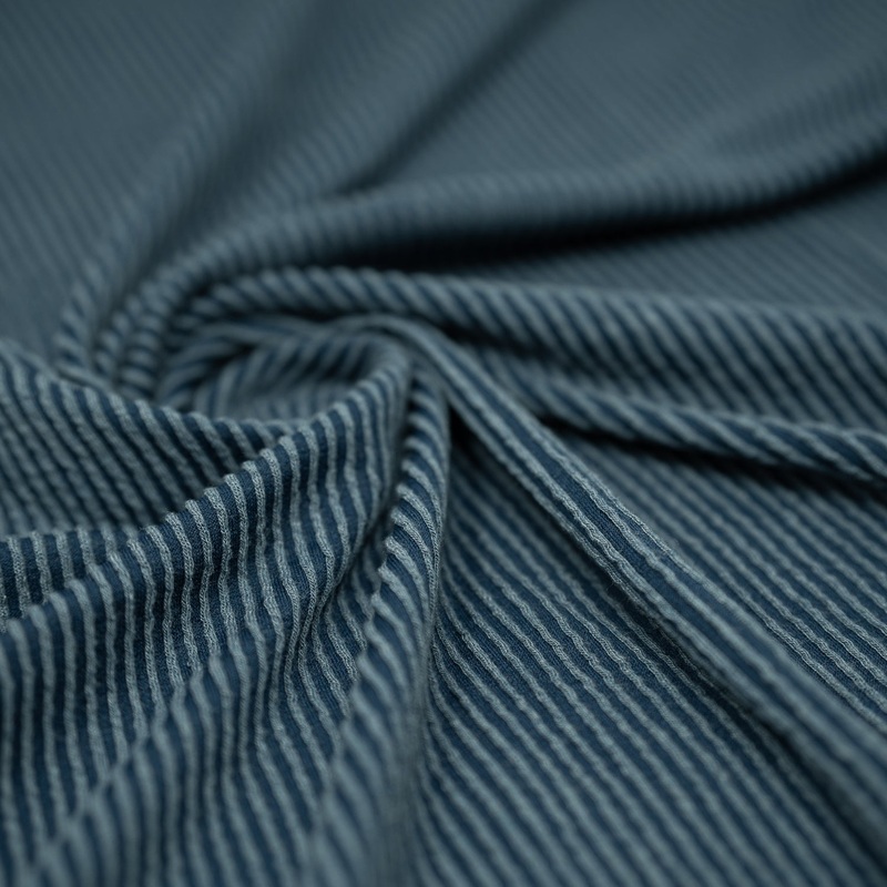 Rib Knit Fabric | Blue Moon Fabrics Poseidon Blue