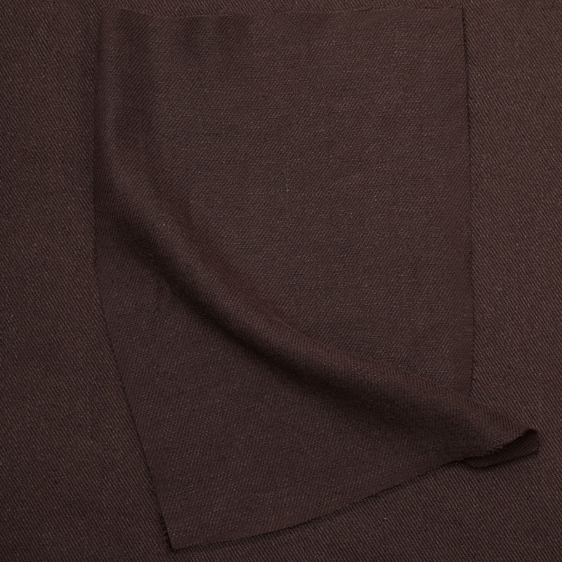REMNANT 1.00 metre - Atelier Brunette - Linen Viscose LivaEco Twill Fabric in Oat Chocolate