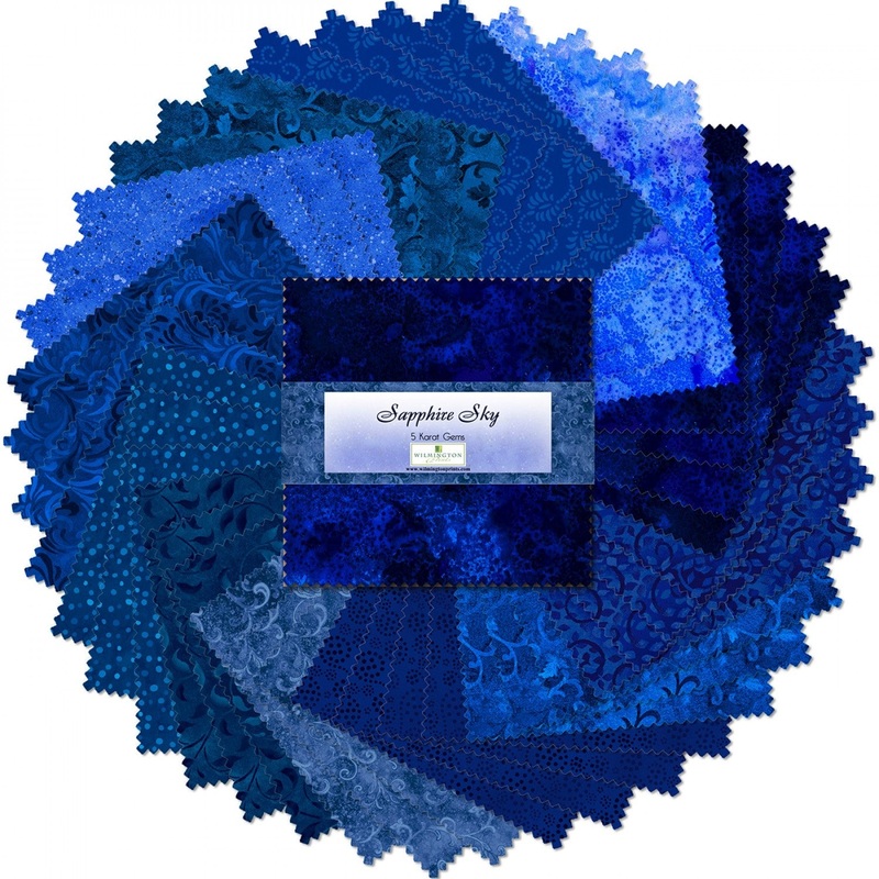 Sapphire Sky 5" Squares Karat Gems Wilmington Prints Cotton Fabric WP-507-5-507