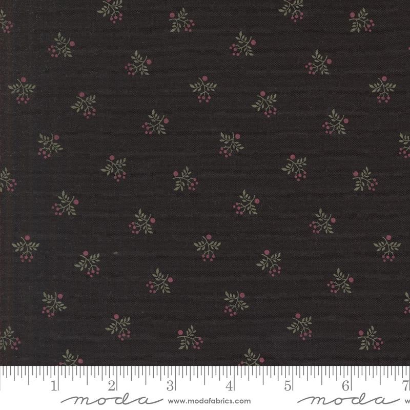 A Vintage Christmas Holly Blenders Black Kansas Troubles Quilters Moda Cotton Fabric MD-9787-19