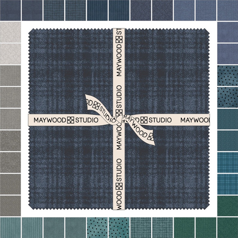 Woolies FLANNEL Stormy Seas 10" Squares Bonnie Sullivan Maywood Studio Cotton Fabric MS-SQ-MASWOF-Sts