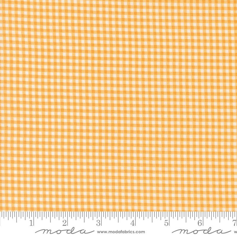 Shine Gingham Checks Plaid Grass Orangesicle Sweetwater Moda Cotton Fabric