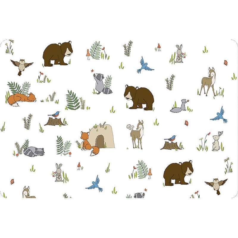 Sweet Melody Designs Woodland Pals Digital Cuddle Snow 58/60" Fabric Per Yard