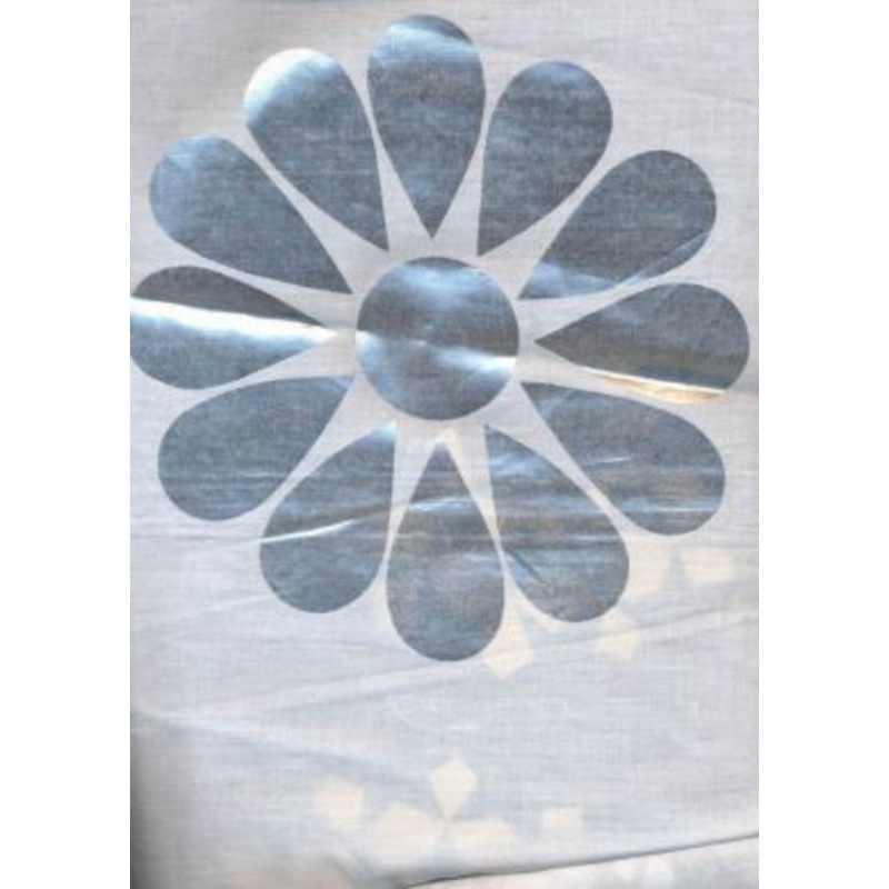 white cotton lawn fabric~foil printed 44" wide