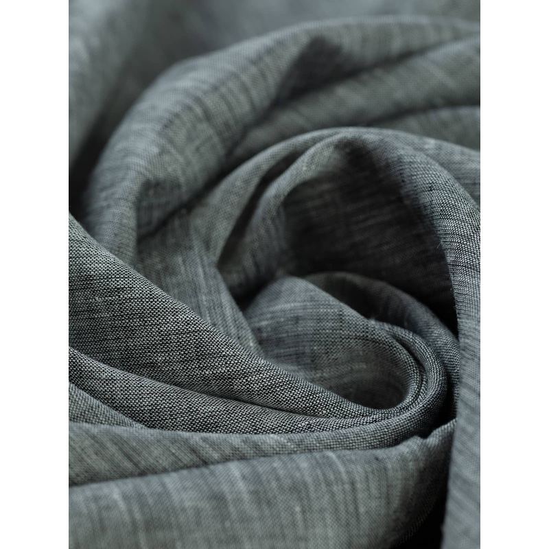 100% Linen Cross Hatch - Coal & Ash Sketch