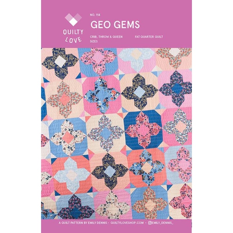 Geo Gems Quilt Pattern by Quilty Love