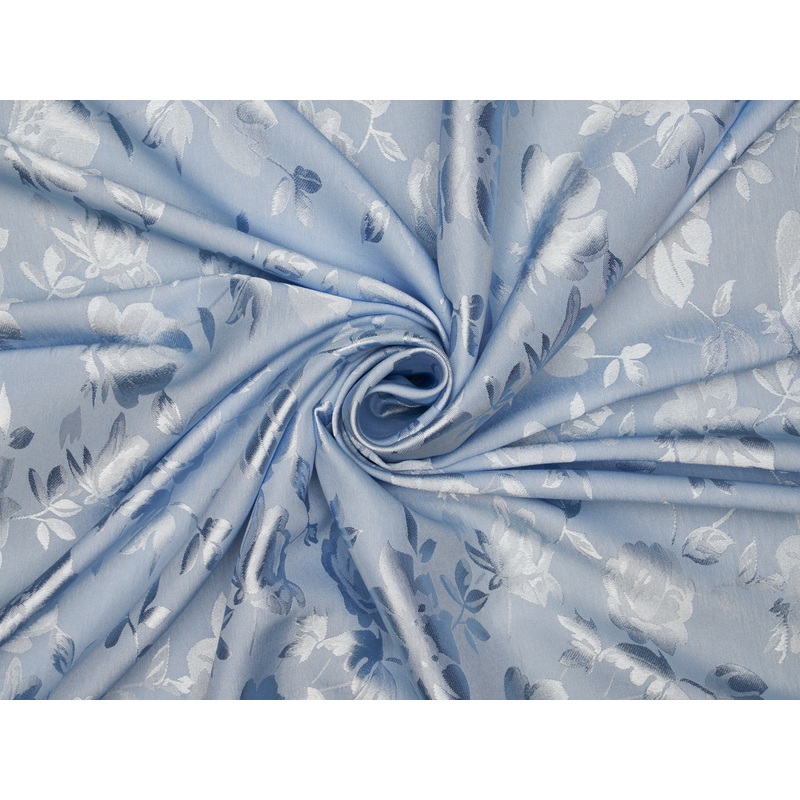 SILKY JACQUARD SATIN fabric by the yard - Floral jacquard pattern - flowy fabric