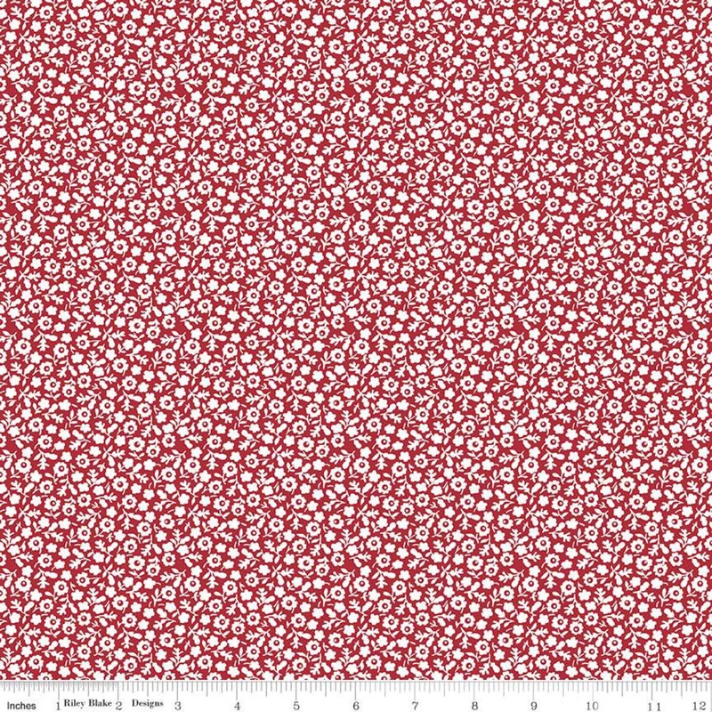 White floral - Red Hot - Red