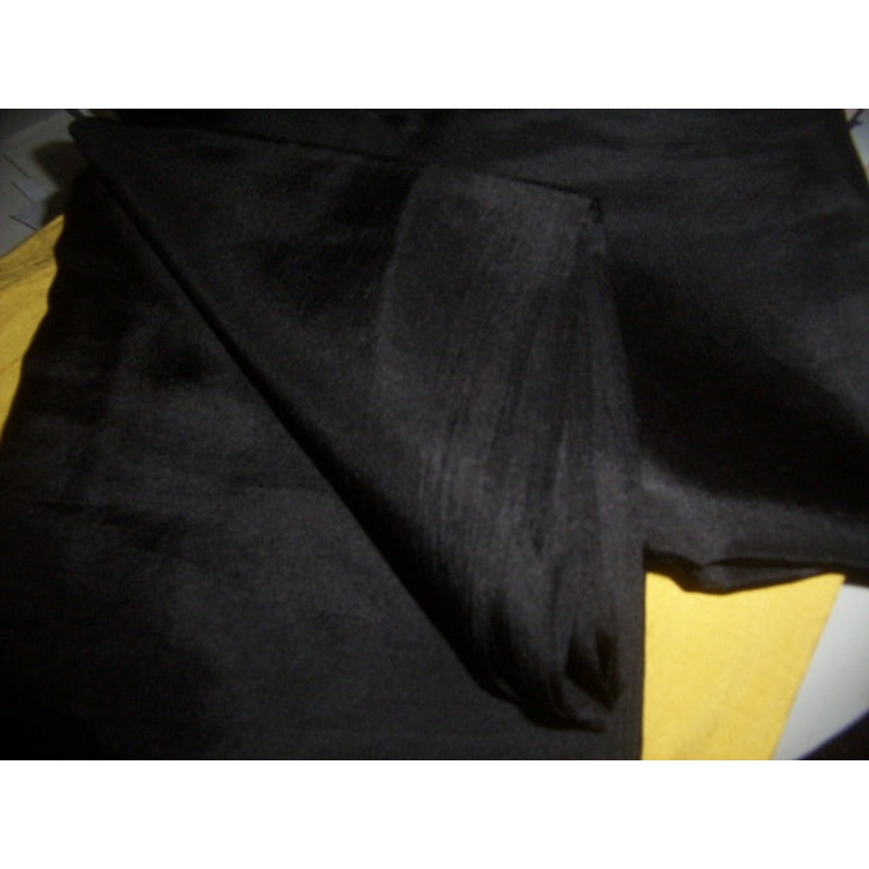 16 mm / 60 grams Black colour plain habotai silk 44"