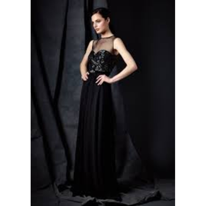 40 mm heavy Silk Georgette 44" wide~ black colour