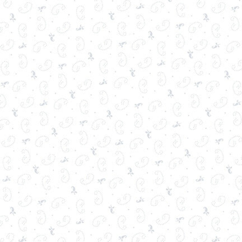 Quilters Flour IV Tiny Bud Swirls White on White Henry Glass Cotton Fabric HG-403-01W