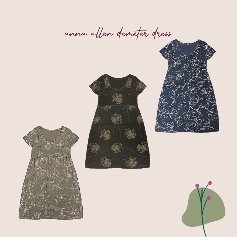 Sewing Kit - Demeter Dress & Too in Embroidered Linen Fabric