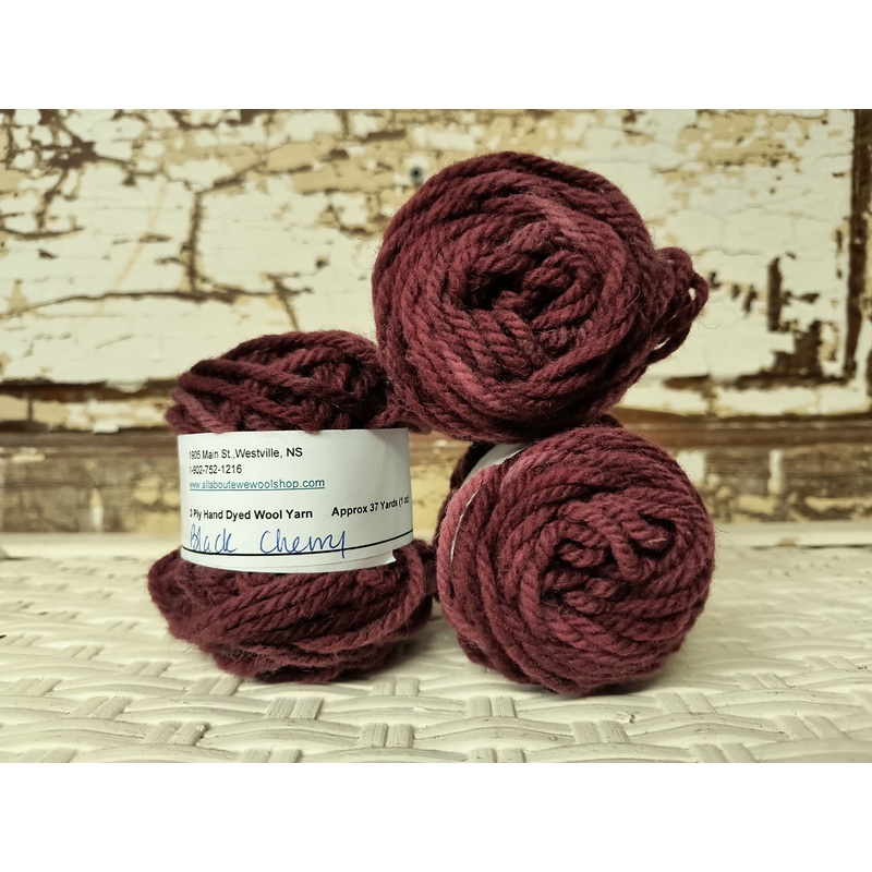 Black Cherry Hand Dyed Wool Yarn Cake