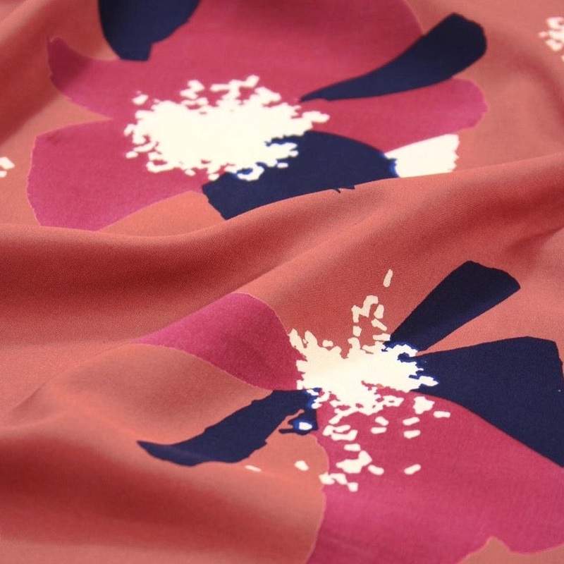 REMNANT 1.94 Metres - glantine & Zo - Anemona Terracotta Viscose Poplin Fabric