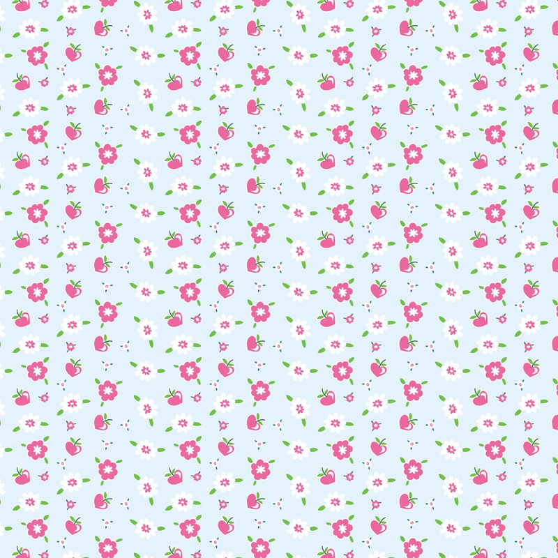 SARAH KAY HERITAGE Floral Cherry Toss Light Blue