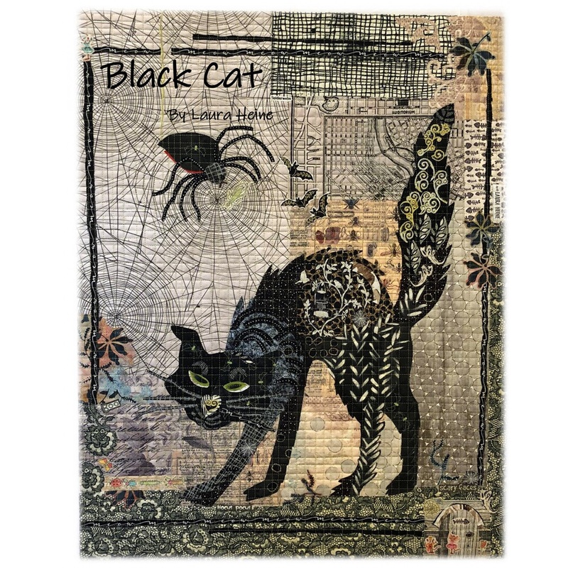 Black Cat Collage Pattern by Laura Heine