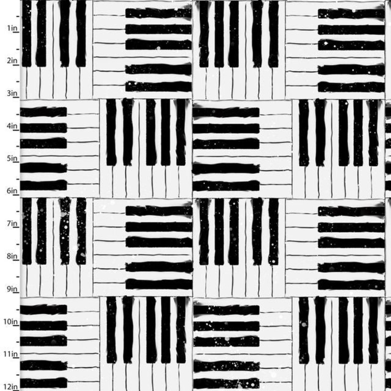 Rhythm and Hues Piano Keys 3 Wishes Cotton Fabric