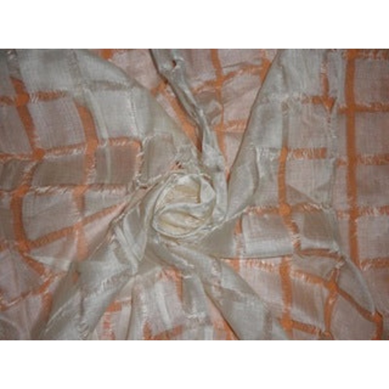 TUSSAR SILK FABRIC WITH SILK PLAIDS 44" WIDE