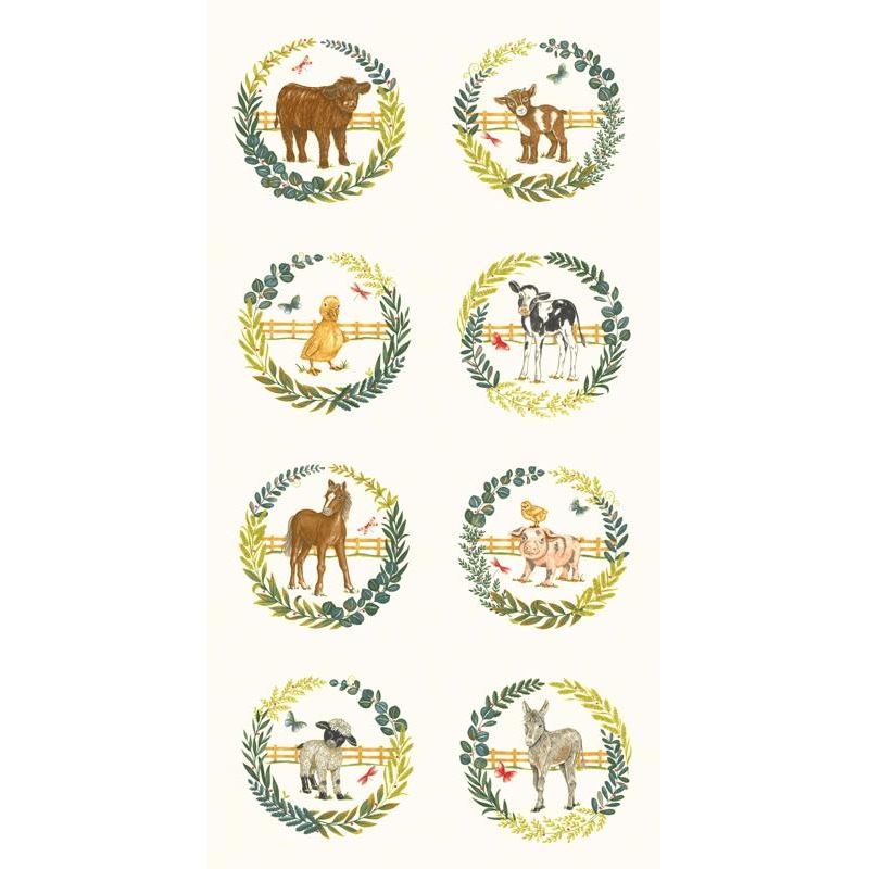 Willows Farm Panel 24 Cloud Beige Deb Strain Moda Fabrics Cotton Fabric