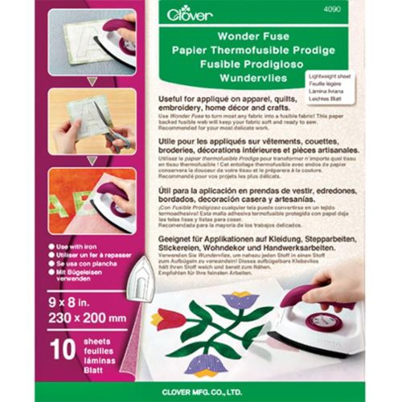 Wonder Fuse 9" x 8" 10ct 4090 Clover Needlecraft Sewing Notions Moda-4090 Clover