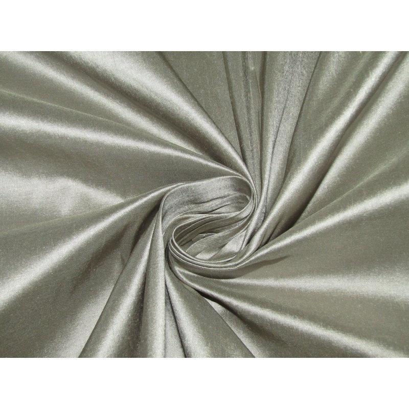 100% Pure silk dupion FABRIC grey color 54" wide DUP289