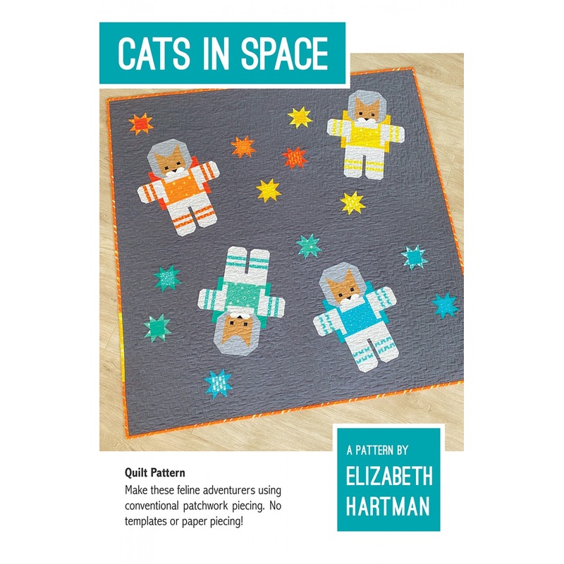 Cats in Space Quilt Pattern by Elizabeth Hartman