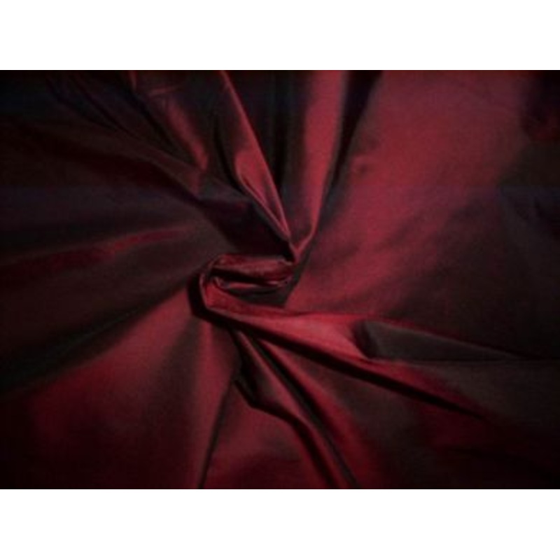 Silk taffeta wine / black colour fabric 54" wide TAF286