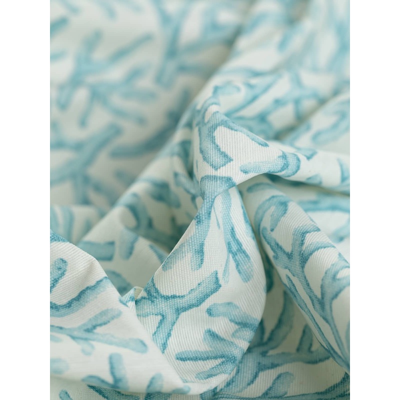 Waterproof Cotton Outdoor Furnishing Fabric - Aqua Coral Reef