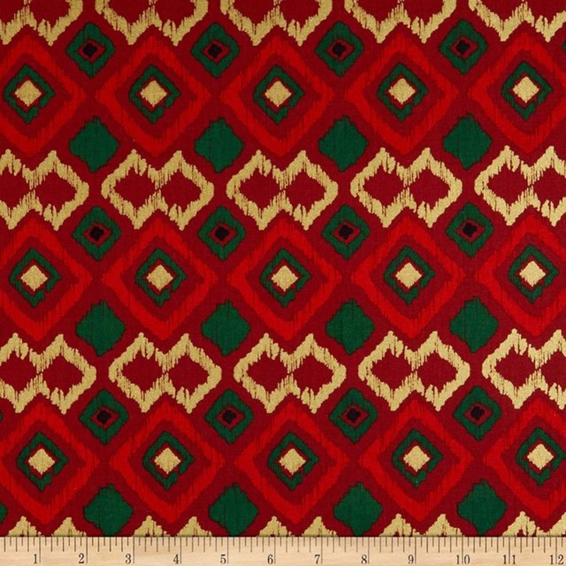 African Origin Argyle Metallic David Textiles Cotton Fabric DX-2349-0C-1 Orange Multi