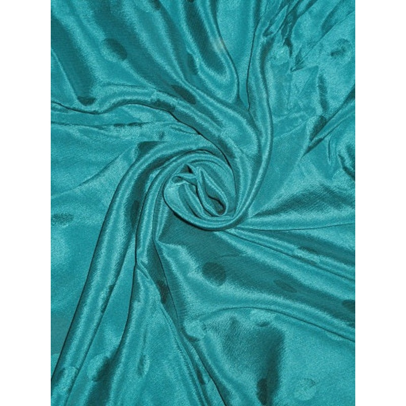 Dark Kingfisher Green soft silk crepe fabric dot jacquard 44"