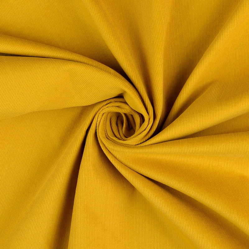 Stretch Cotton Needlecord in Mustard Yellow