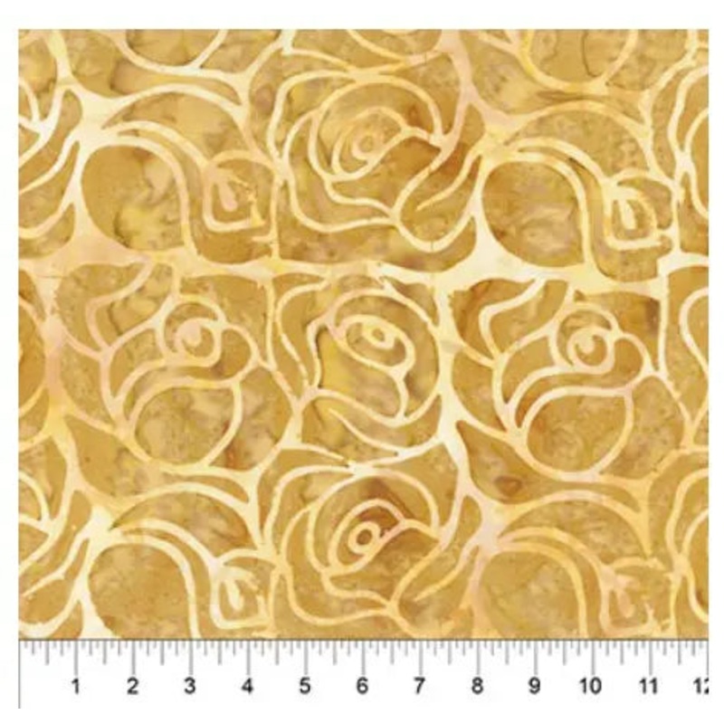 Yellow Caramel Roses Cotton Wideback Fabric per yard
