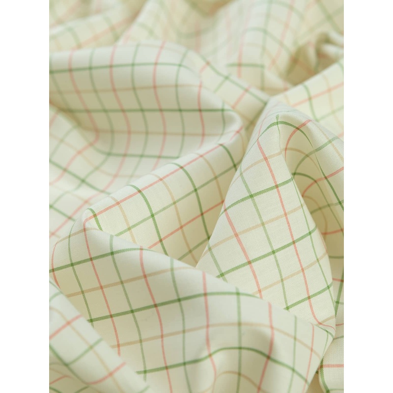 100% Cotton Poplin - Ice Cream Tattersall Check