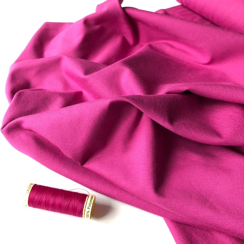 REMNANT 0.43 Metre - Essential Chic Soft Magenta Cotton Jersey Fabric