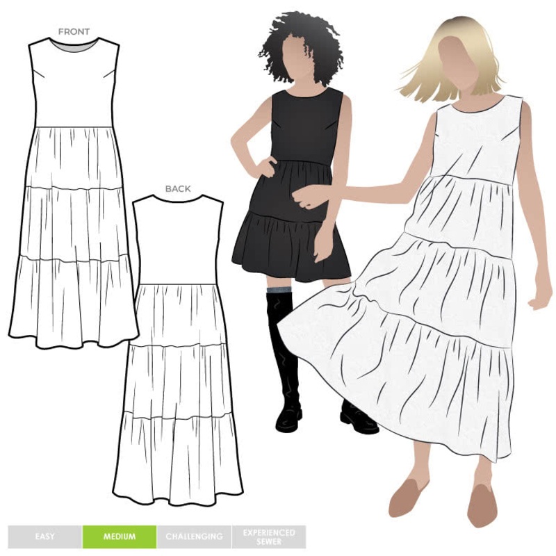 Style ARC - Nova Midi Dress (Sizes 4 - 16) Sewing Pattern