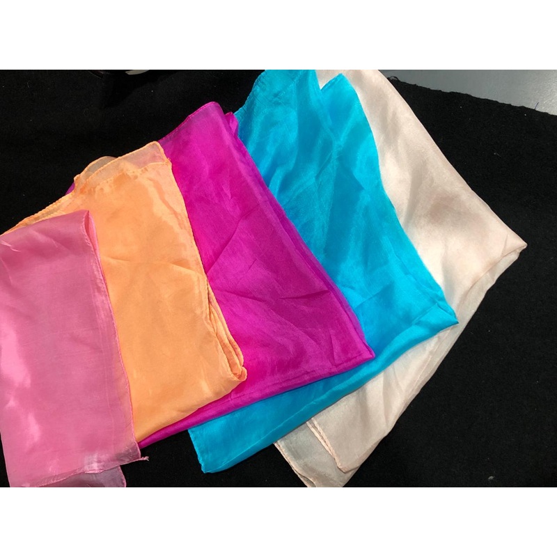 100% SILK SCARVES/POCKET SQUARES 19" X 19" available in 6 COLORS shocking pink ,nude ,purple ,pink, turquoise and peach shocking pink