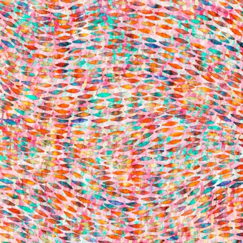Rhythm Geo Weave Carnation Dan Morris Quilting Treasures Cotton Fabric