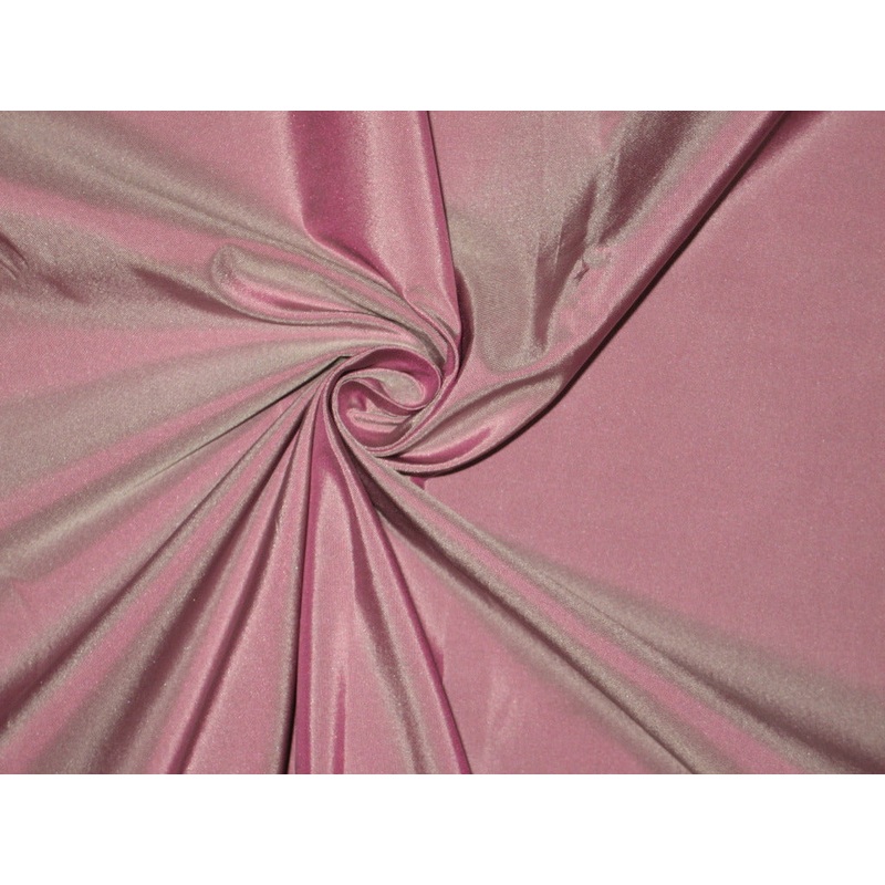 100% Pure SILK TAFFETA FABRIC Pink x ivory shot 54"