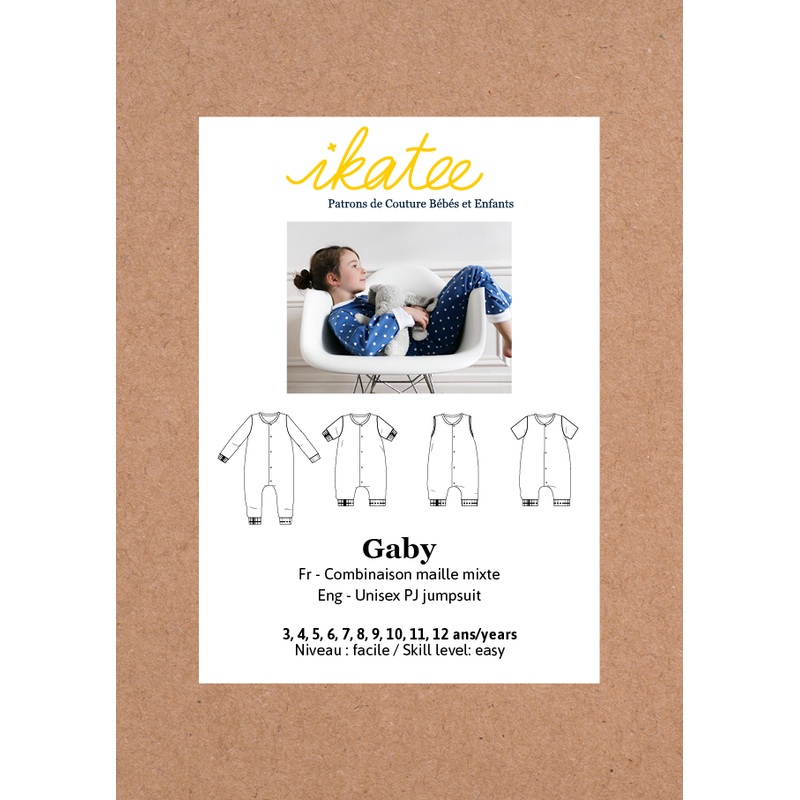 Ikatee - GABY Unisex PJ Jumpsuit 3-12 Years - Paper Sewing Pattern