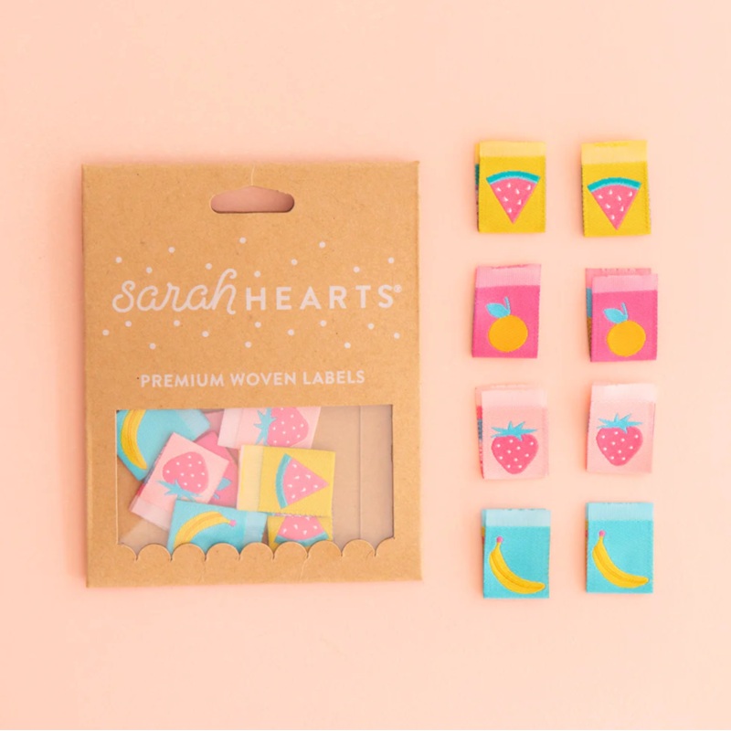 Sarah Hearts Premium Woven Labels : Summer Fruits Multipack