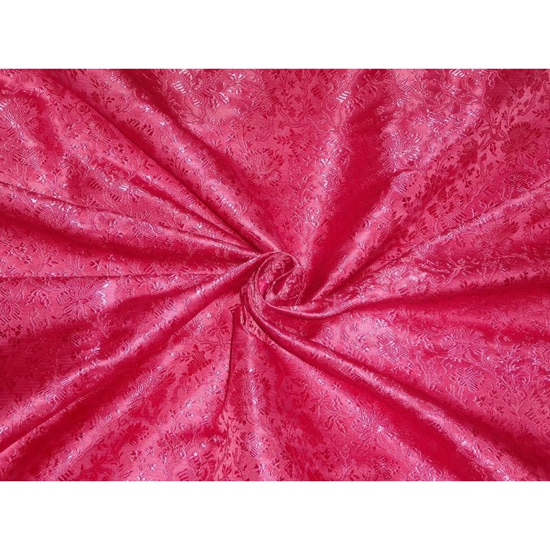 SILK BROCADE FABRIC Pink 44"